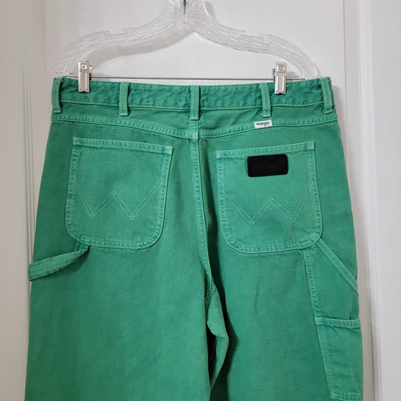 Wrangler Size 32 Green Casey Jones Wide Leg Carpenter Baggy Loose Fit Jeans - Picture 6 of 14